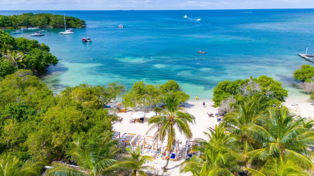 Vista aérea en Islas del Rosario.