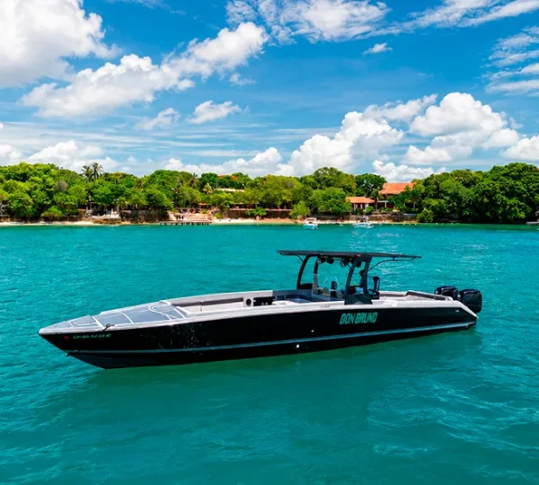 Lancha Don Bruno 42FT navegando en Islas del Rosario